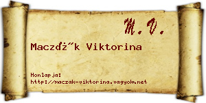 Maczák Viktorina névjegykártya